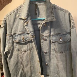 Lace detail jean jacket